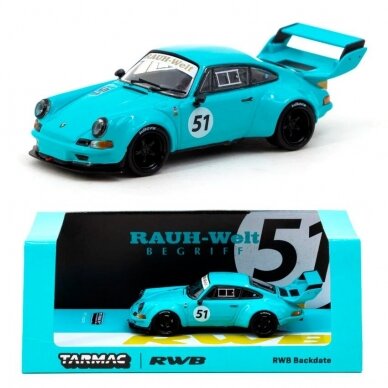 Tarmac Works Modeliukas RWB Porsche Backdate #51, blue 1/43 (yra sandėlyje)