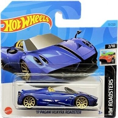 Hot Wheels Modeliukas '17 Pagani Huayra Roadster Blue Roadsters 2023 #013 Short Card (yra Sandėlyje)