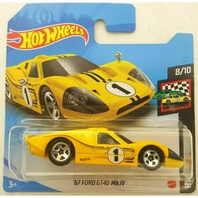 Hot Wheels Modeliukas 1967 Ford GT40 MK IV Yellow HW Race Day Perfect