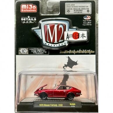 M2 Machines Modeliukas Auto Japan Mijo Exclusive  1970 Nissan Fairlady Z Z432 (ATSIKABINĘS LAIKIKLIS) (yra sandėlyje)