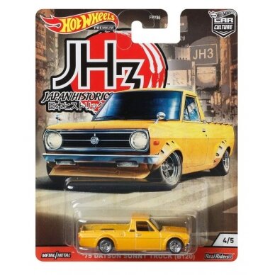 Hot Wheels Premium Modeliukas 1975 Datsun Sunny pick-up B121 *Japan Historics #3*, yellow