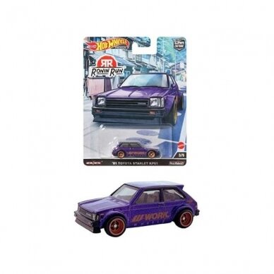 Hot Wheels Premium Modeliukas 1981 Toyota Starlet KP61 3/5 *Ronin Run*, purple (yra sandėlyje)