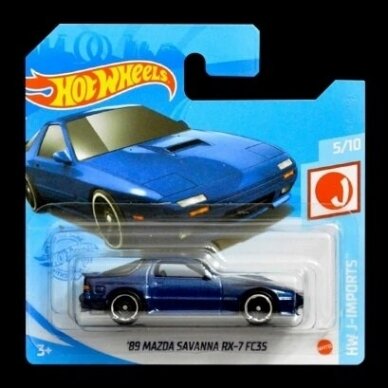 Hot Wheels 1989 Mazda Savanna RX-7 FC 35 Blue Hw J-imports