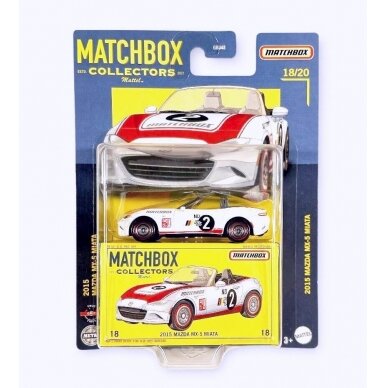 Matchbox Modeliukas 2015 Mazda MX-5 MIATA #2, white/red (yra sandėlyje)
