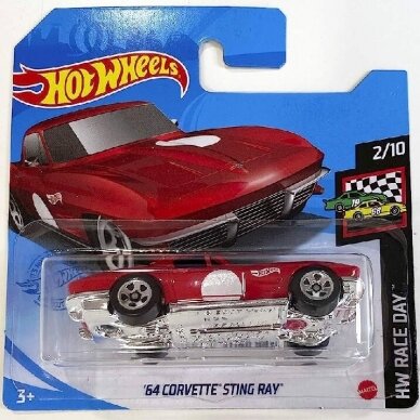 Hot Wheels Modeliukas '64 Corvette Sting Ray HW Race Day 2/10 2021 (10/250) Short card