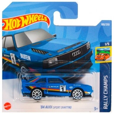 Hot Wheels Modeliukas '84 Audi Sport Quattro Blue (yra Sandėlyje)