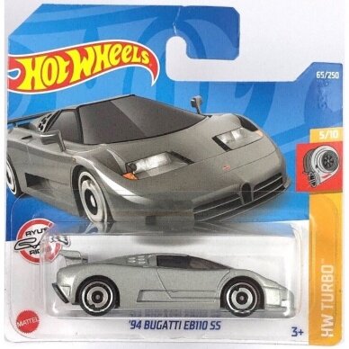 Hot Wheels Modeliukas '94 Bugatti EB110 SS Silver HW Turbo 2022 #65