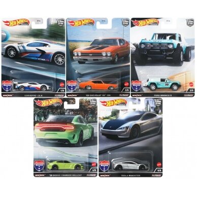 Hot Wheels Premium Modeliukas American Roads Realriders cars