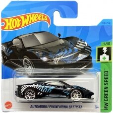 Hot Wheels Automobili Pininfarina Battista Black Hot Wheels HW Green Speed 2023 Short Card