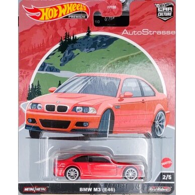 Hot Wheels Premium Modeliukas BMW M3 E46 *AutoStrasse*, red (yra sandėlyje)