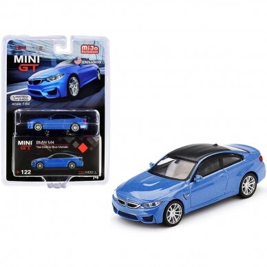 Mini GT Modeliukas BMW M4 (F82), yas marina blue metallic