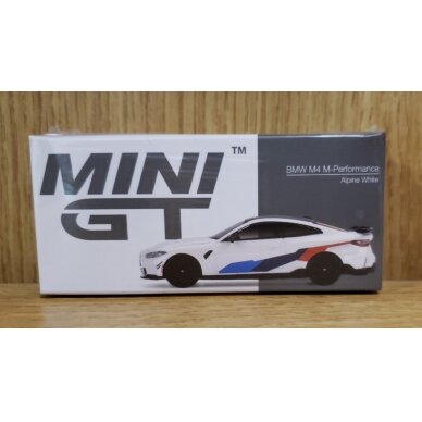 Mini GT Modeliukas BMW M4 M-performance G82, alpine white/bmw M colours