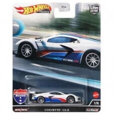 Hot Wheels Premium Modeliukas Corvette C8-R *Realriders cars*, white/red/blue (yra sandėlyje)