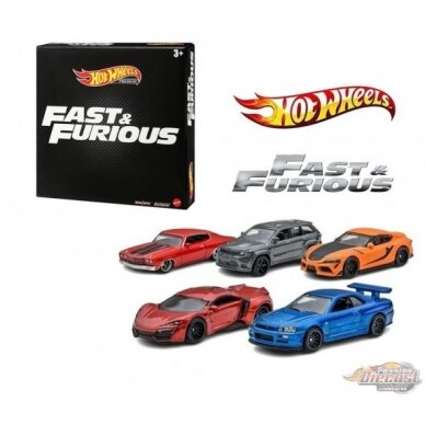 Hot Wheels Premium Modeliukas Fast & the Furious deluxe set of 5