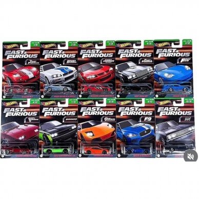 Hot Wheels Fast&Furious Fast Themed Assortment of 10 models