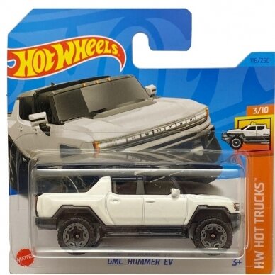 Hot Wheels Modeliukas GMC Hummer EV White Hot Trucks 2023 #116 Short Card (yra sandėlyje)