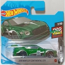 Hot Wheels Mainline 2018 Bentley Continental GT3 dark green short card