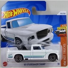 Hot Wheels Mainline Modeliukas 63 Studebaer Champ White (yra Sandėlyje)