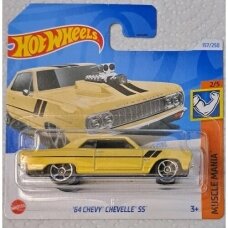 Hot Wheels Mainline Modeliukas 64 Chevy Chevelle SS yellow (yra Sandėlyje)