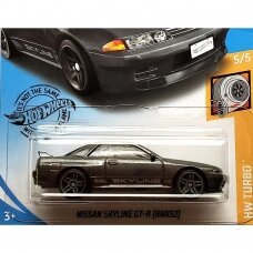 Hot Wheels Mainline Modeliukas Nissan Skyline GT-R R32 grey short card