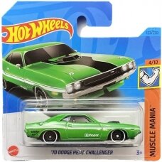 Hot Wheels Modeliukas 70 dodge hemi Challenger green short card