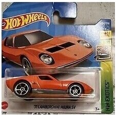 Hot Wheels Modeliukas 71 Lamborghini Miura SV Orange HW Exotics 2022 #202 Short Card (yra Sandėlyje)