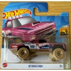 Hot Wheels Modeliukas 87 Dodge D100 (kortelės būklė prasta: 5/10)