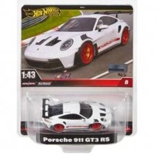 Hot Wheels Premium 1/43 Modeliukas Porsche 911 GT3 RS, white/red (yra Sandėlyje)