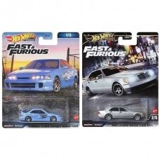 Hot Wheels Premium Fast & Furious Modeliukas Mercedes-Benz 500 SEL + Custom Acura Integra Sedan GSR (yra Sandėlyje)