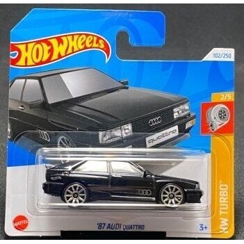 Hot Wheels Mainline Modeliukas 87 Audi Quattro Black (yra Sandėlyje)