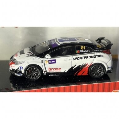 Tarmac Works Modeliukas Honda Civic Type R FK2 #81 Macau Guia 2.0T Winner Livery Macau GP, white/black