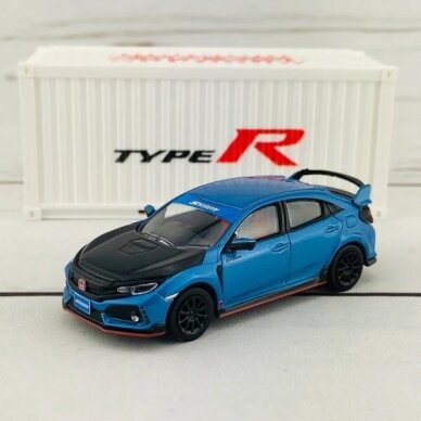 Tarmac Works Honda Civic Type R (FK8) with Container, brilliant blue/black bonnet