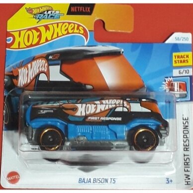 Hot Wheels 2024 Case D Mainline Baja Bison T5 black short card