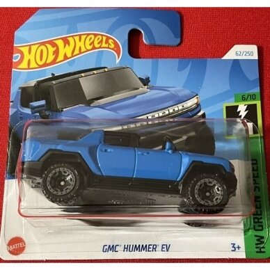 Hot Wheels 2024 Case D Mainline Modeliukas GMC Hummer EV blue short card (yra Sandėlyje)