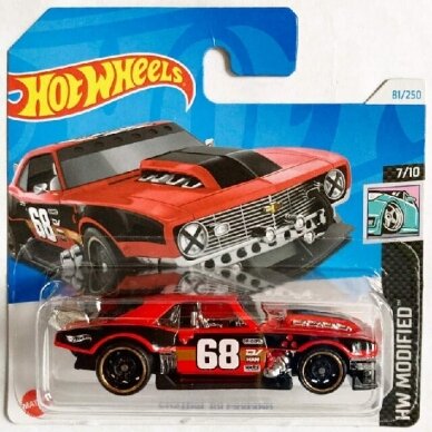 Hot Wheels 2024 Case D Mainline Modeliukas Custom 68 Camaro red short card