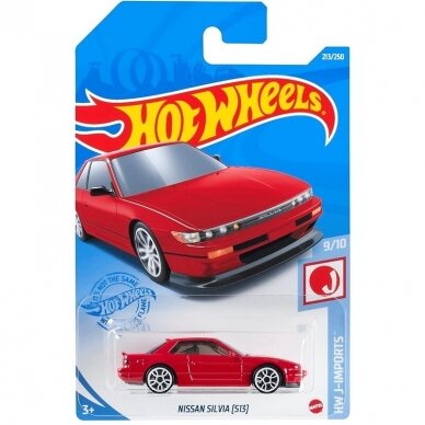 Hot Wheels Basic Car Modeliukas Nissan Silvia S13 Red Long Card (yra sandėlyje)