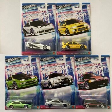 PRE-ORDER Hot Wheels Mainline 90s Street Scene Set (1992 Honda Civic,Nissan 180SX,Mitsubishi Lancer VI,Nissan 300ZX,Toyota Celica GT-Four)