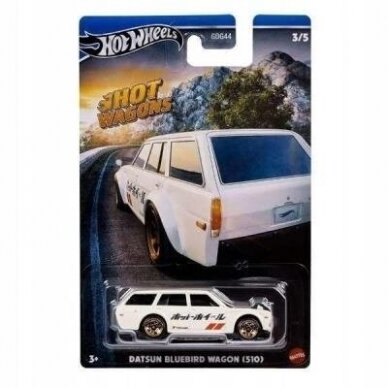 Hot Wheels Mainline Hot Wagons Datsun Bluebird Wagon 510 White