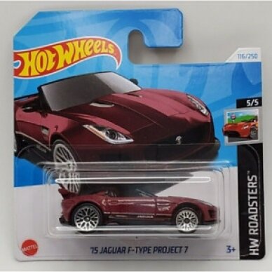 Hot Wheels Mainline 15 Jaguar F-Type Project 7 Red Short Card