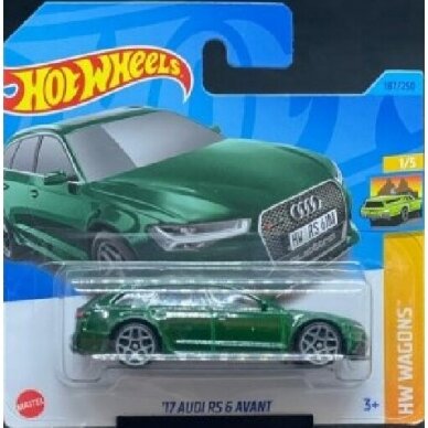 Hot Wheels Mainline Modeliukas 17 Audi RS6 Avant Green (yra Sandėlyje)