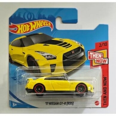 Hot Wheels Mainline Modeliukas 17 Nissan GT-R R35 yellow short card (yra Sandėlyje)