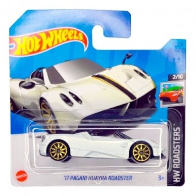 Hot Wheels Mainline 17 Pagani Huayra Roadster white short card