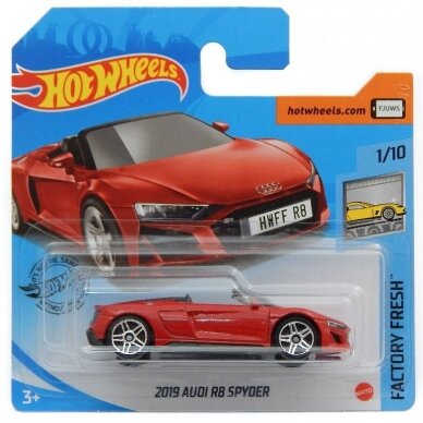 Hot Wheels Mainline Modeliukas 2019 Audi R8 Spyder red short card