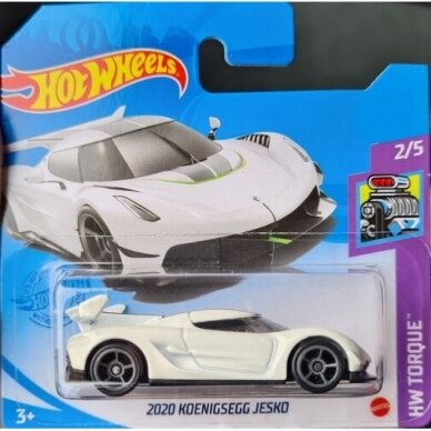 Hot Wheels Mainline Modeliukas 2020 Koenigsegg Jesko white short card