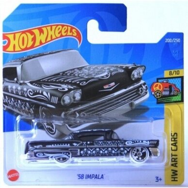 Hot Wheels Mainline 58 Impala grey/white Treasure Hunt TH short card