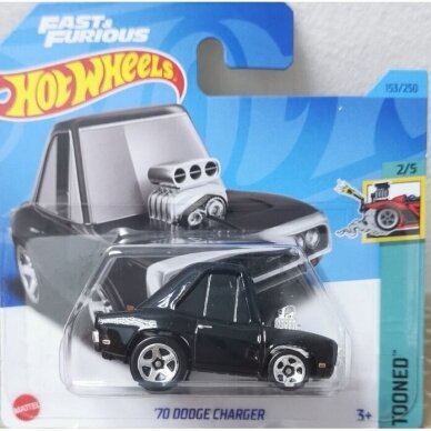 Hot Wheels Mainline Modeliukas 70 Dodge Charger tooned short card (yra sandėlyje)