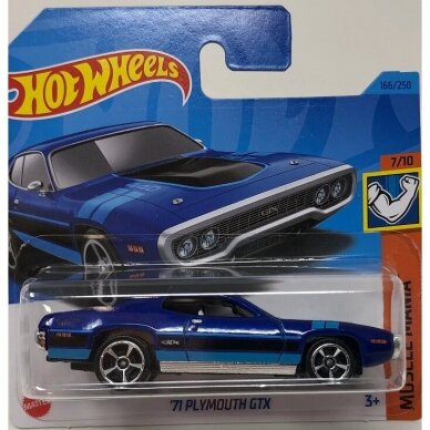 Hot Wheels Mainline Modeliukas 71 Plymouth GTX blue (yra Sandėlyje)