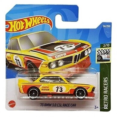 Hot Wheels Mainline Modeliukas 73 BMW 3.0 CSL Race Car short card (yra Sandėlyje)