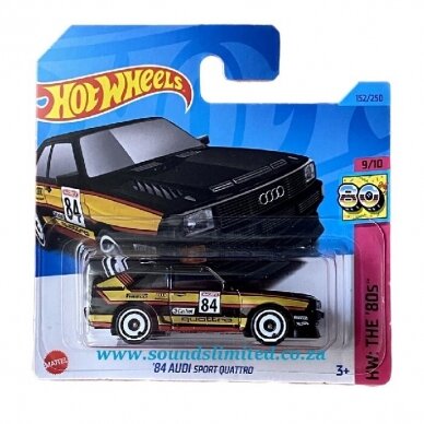 Hot Wheels Mainline 84 Audi Sport Quattro Black