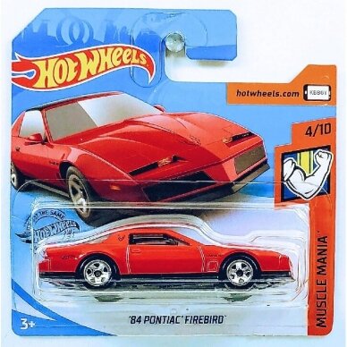 Hot Wheels Mainline Modeliukas 84 Pontiac Firebird red short card